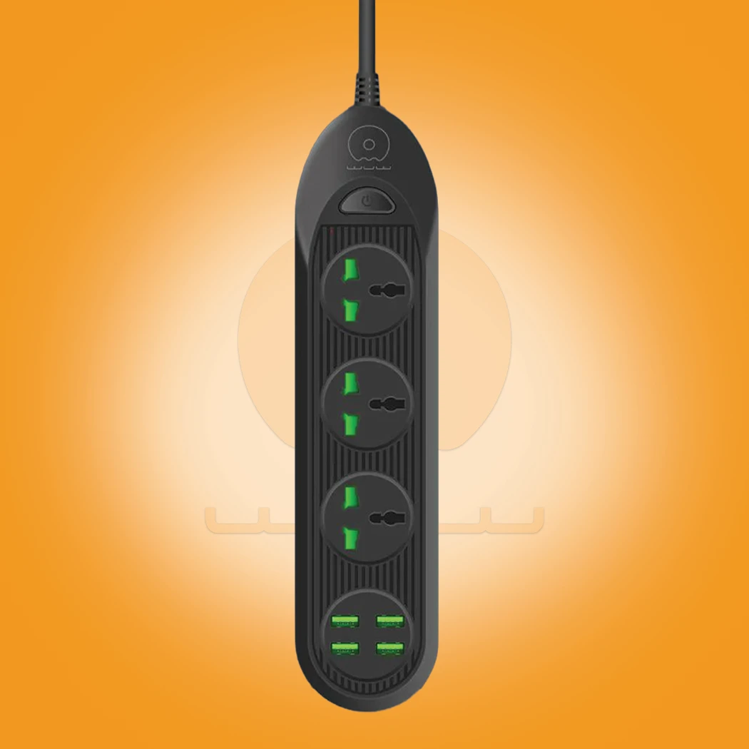 WUW Power Strip 3 Socket 4 USB