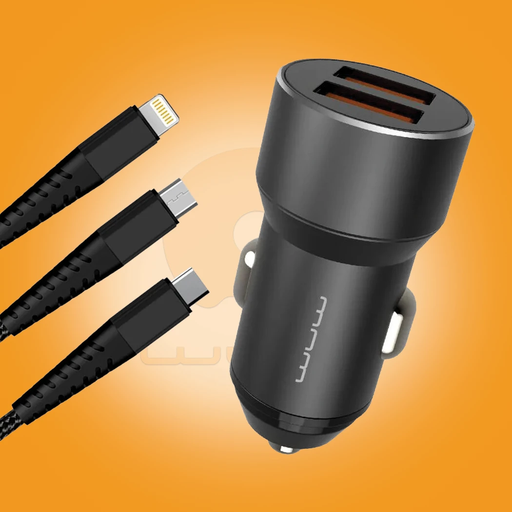 WUW-T77 QC 3.0 Fast Car Charger with Cable Set