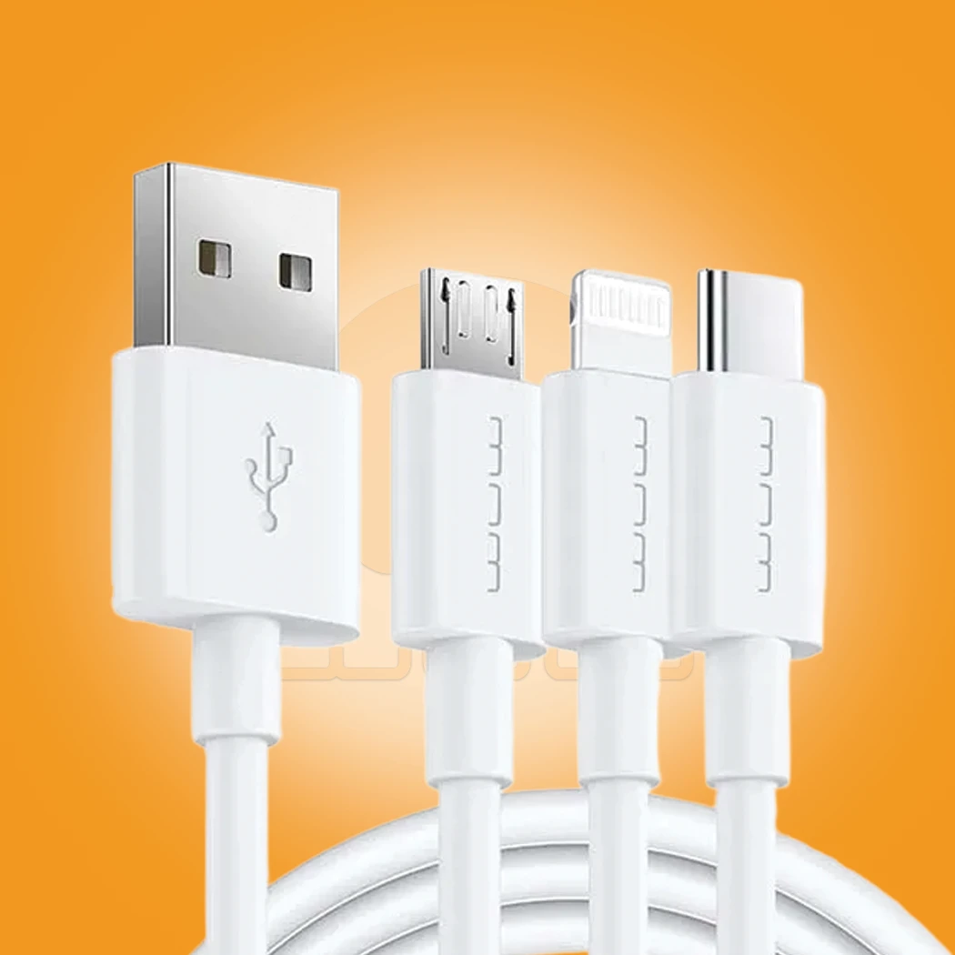 WUW-X158 3A Multi-Connector 3-in-1 Fast Charging Cable
