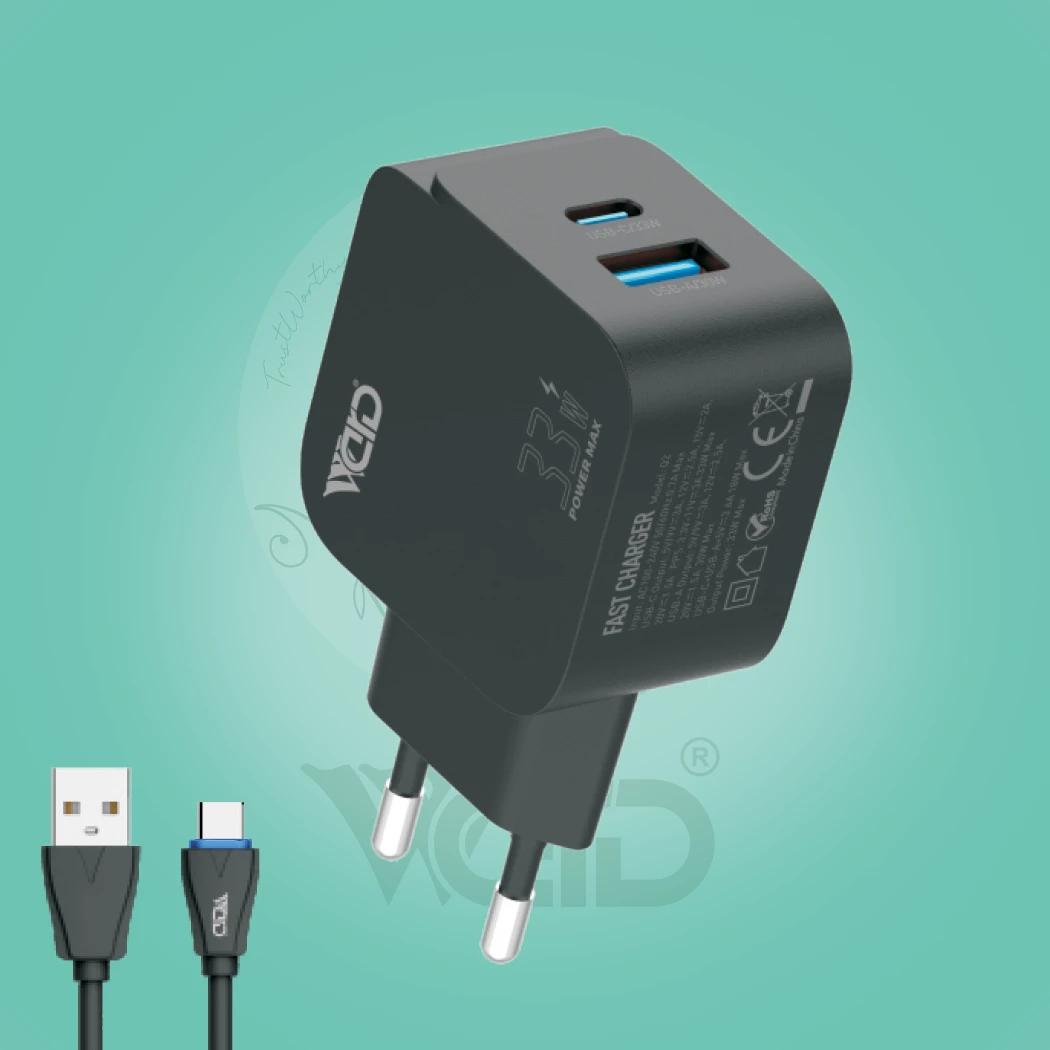 Ward WD-T15 33W Fast PD & USB-A Charger with Type-C Cable