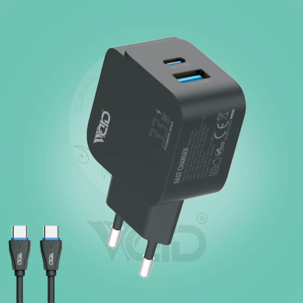 Ward WD-T16 33W Fast PD & USB-A Charger with Type-C to Type-C Cable