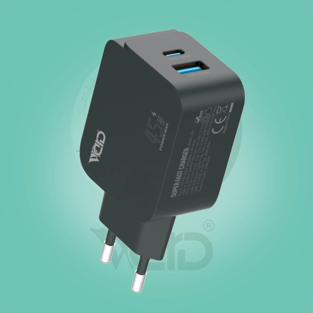Ward WD-T18 45W Super Fast Dual-Port PD & USB-A Wall Charger