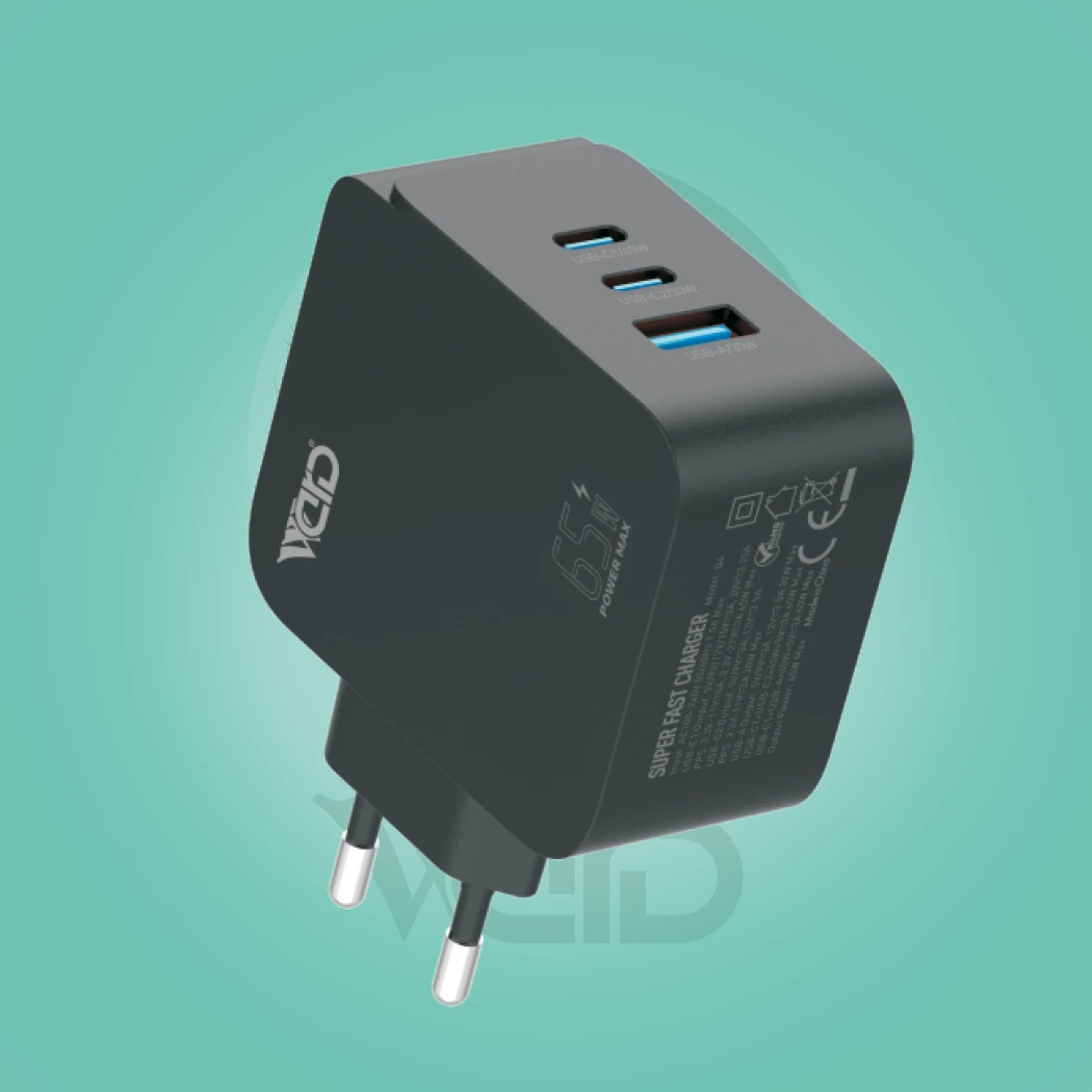 Ward WD-T20 65W Super Fast 3-Port PD & USB-A Wall Charger