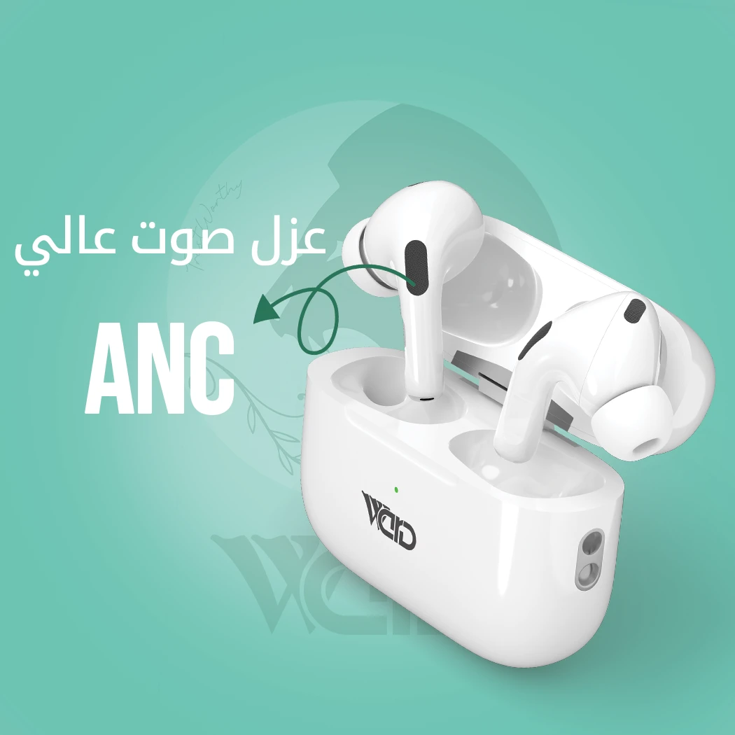 Ward WD-BT04 ANC Wireless Bluetooth v5.3 Earphones with Wireless Charging & In-Ear Detection