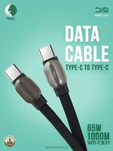 Ward WD-CB31 Type-C to Type-C 65W Fast Charging Braided Cable (1M)