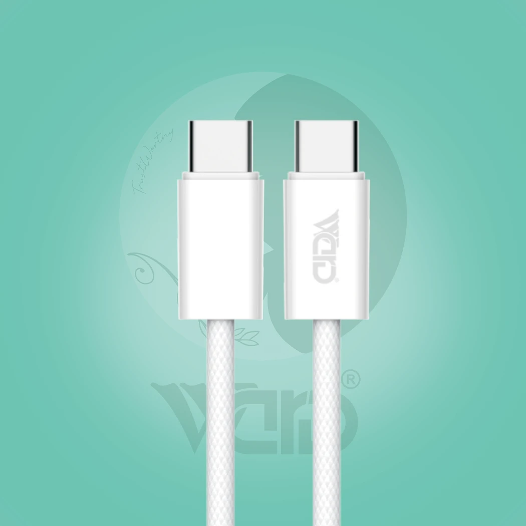 Ward WD-CB37 Type-C to Type-C 65W Fast Charging Braided Cable (1M - White)