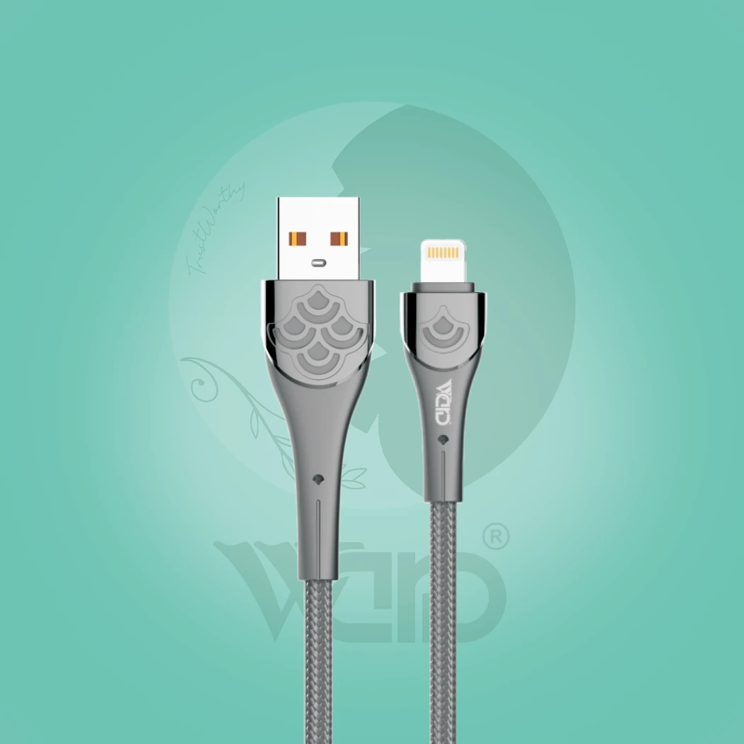 Ward WD-CB59 USB to iPhone Lightning 30W Fast Charging Braided Cable (1M - Grey)