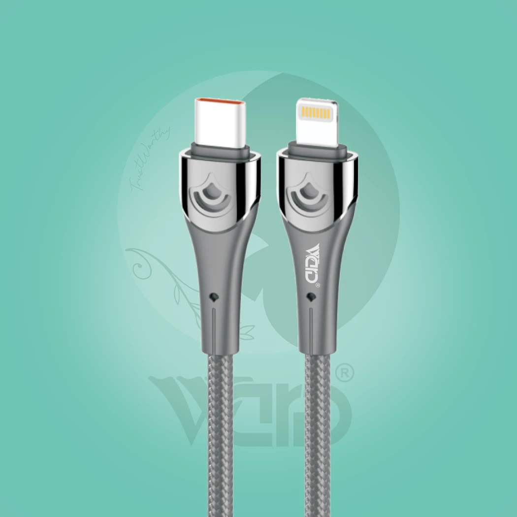 Ward WD-CB62 Type-C to iPhone Lightning 30W Fast Charging Braided Cable (1M - Grey)