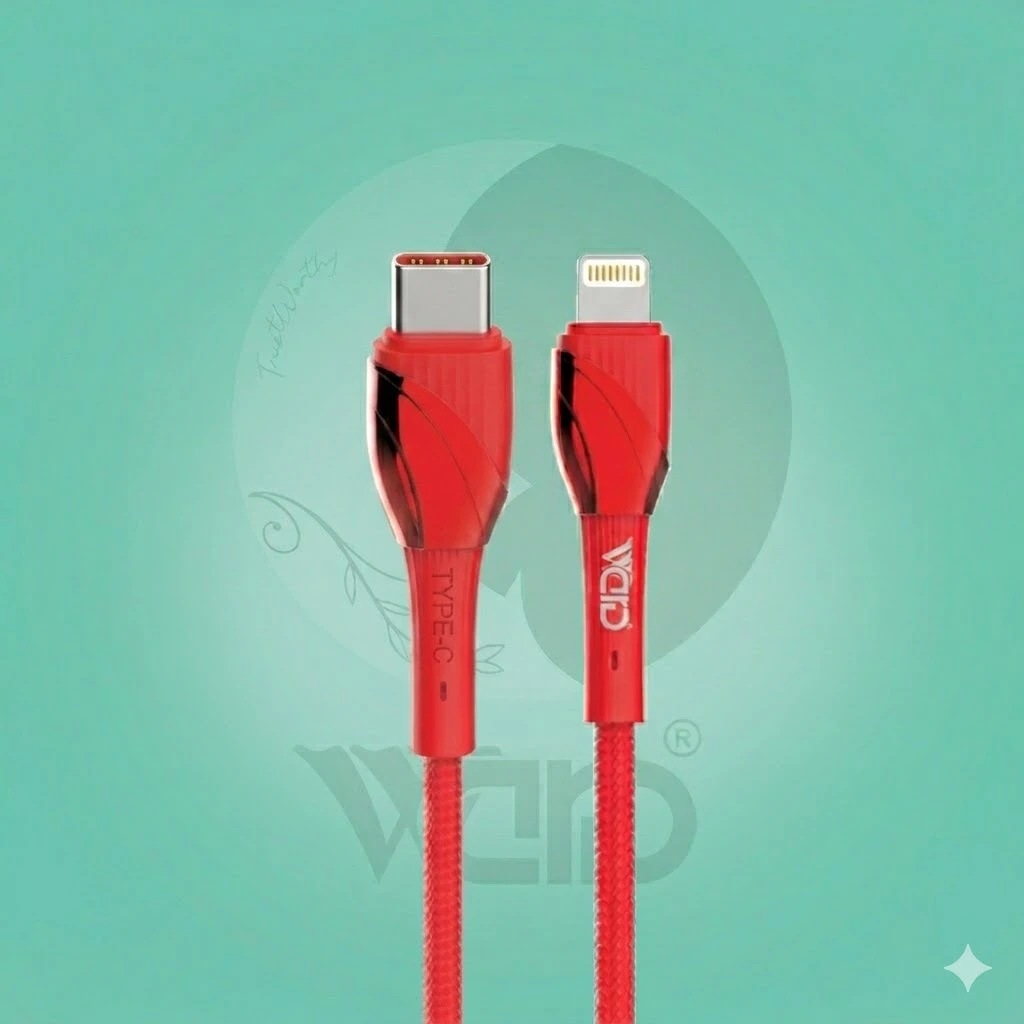 Ward WD-CB66 Type-C to iPhone Lightning 30W Fast Charging Braided Cable (1M - Red)