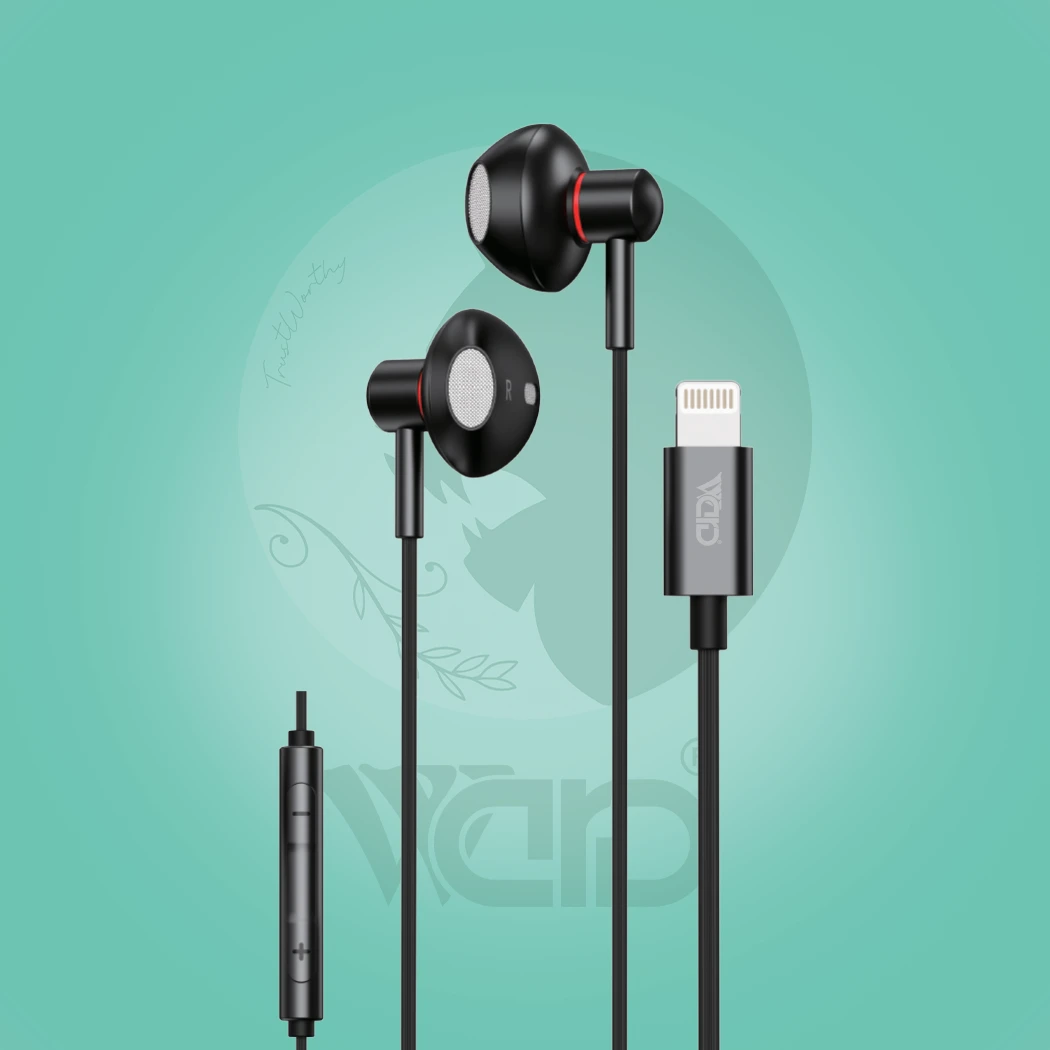 Ward WD-H08 Lightning Wired Earphones with 14mm Speaker