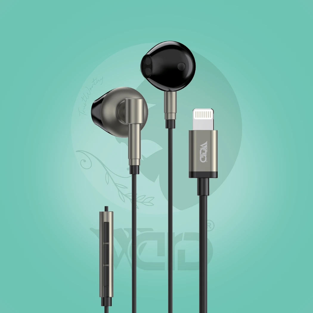 Ward WD-H10 Lightning Wired Earphones with Copper Ring Speaker
