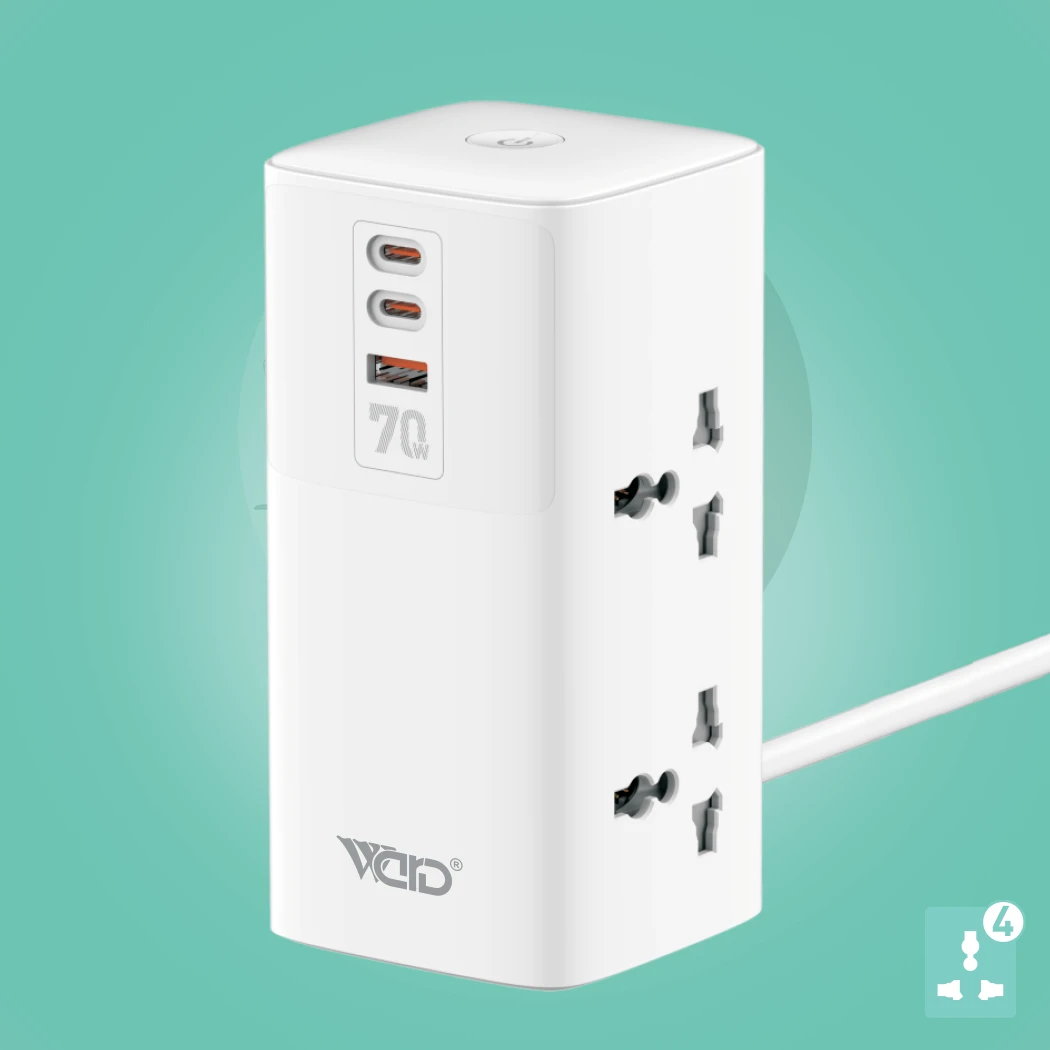Ward WD-SC04 70W GaN Smart Power Strip & Desktop Charger Hub (2500W Max)