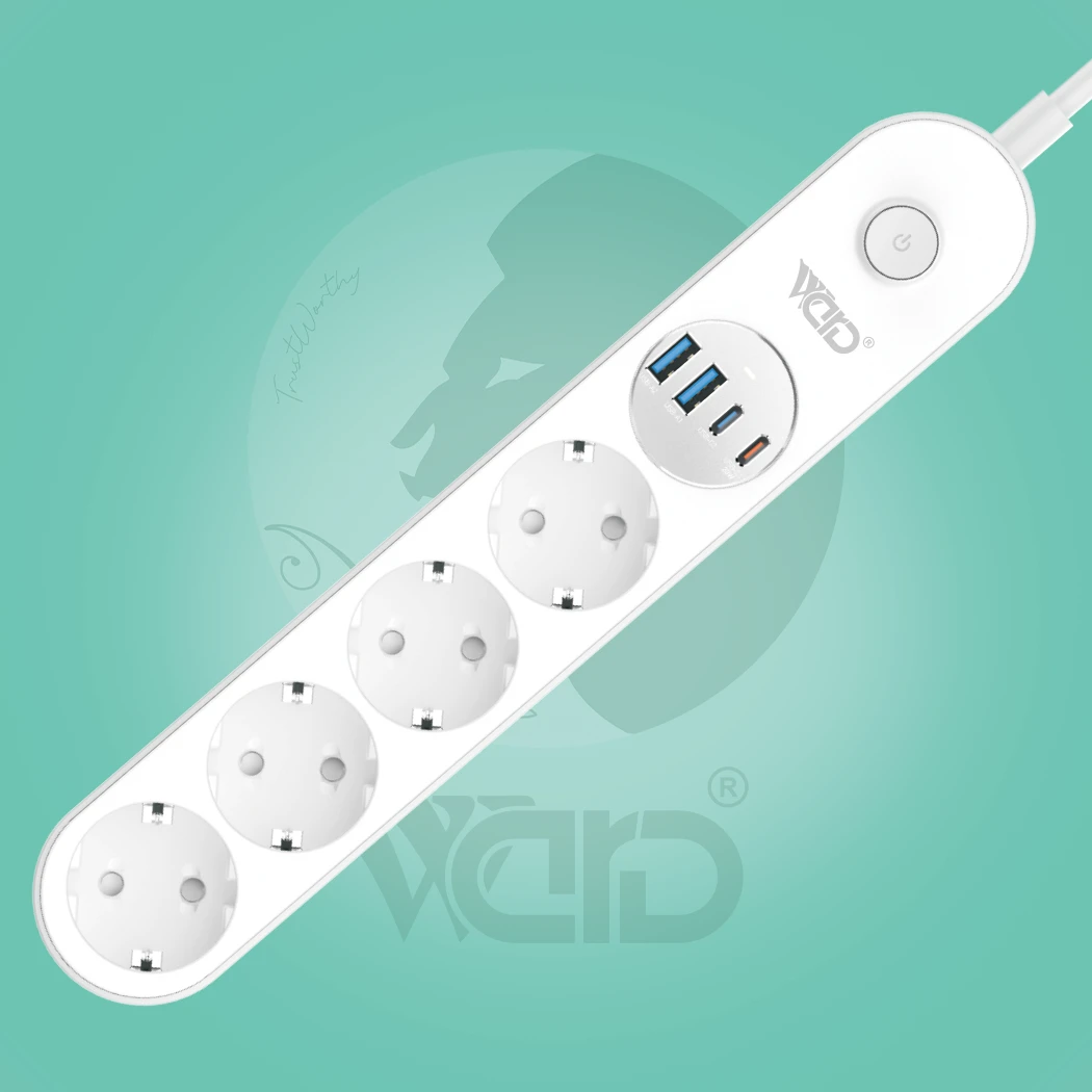 Ward WD-SC05 Smart Power Strip & Desktop Extension with USB & Type-C Ports (2500W Max)