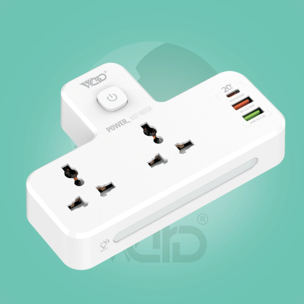 Ward WD-SC07 Smart Power Strip & Charging Hub with Fast USB Ports & AUTO-ID (2500W Max)