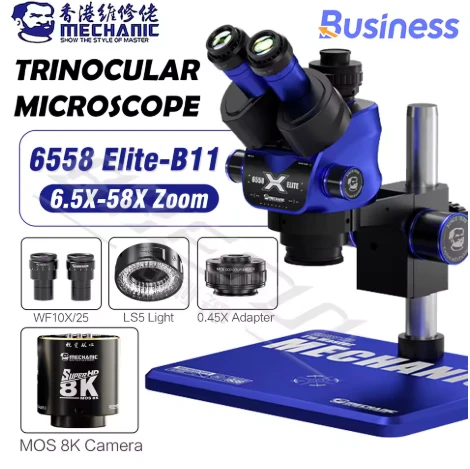 MECHANIC 6558 ELITE-B11 Trinocular High-Definition Stereo Microscope