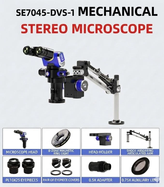MECHANIC SE7045-DVS-1 Parallel Light Trinocular Stereo Microscope