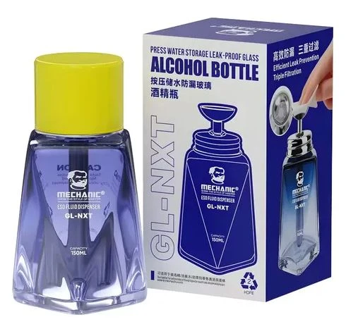 MECHANIC GL-NXT Press Water Storage Leak-Proof Glass Alcohol Bottle
