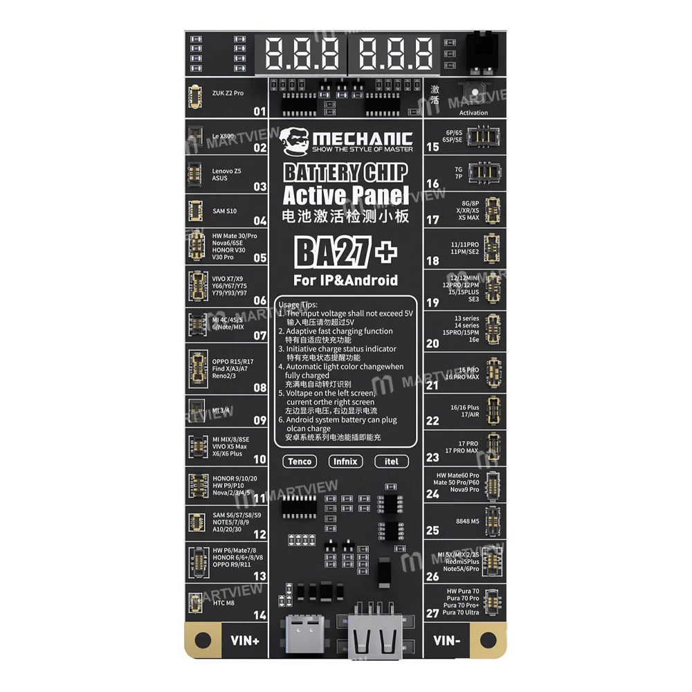 MECHANIC BA27+ Smart Battery Activation Fast Charging Board