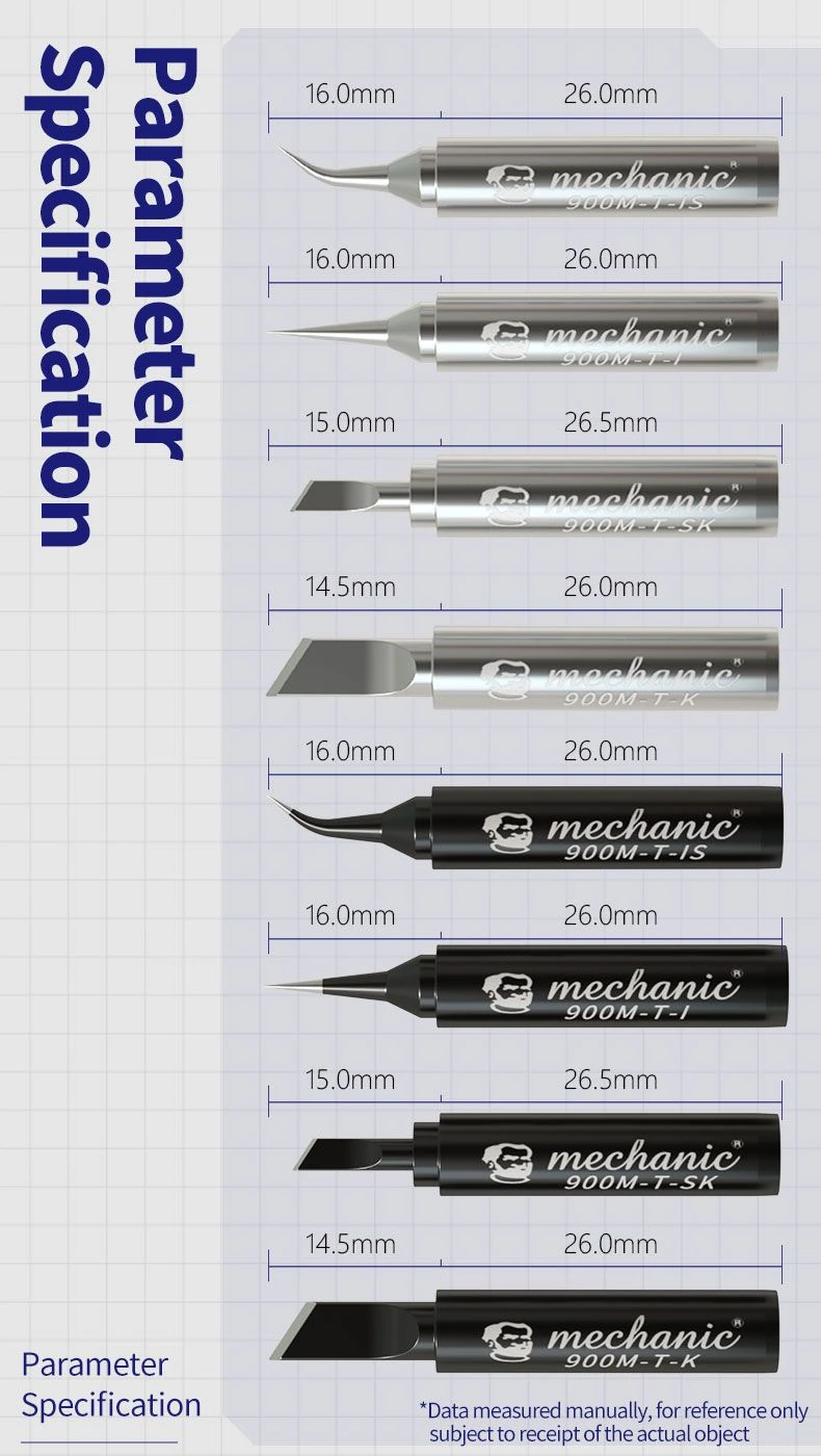 MECHANIC 900M-T-2C Lead-Free ESD Bevel-Cut Soldering Iron Tip