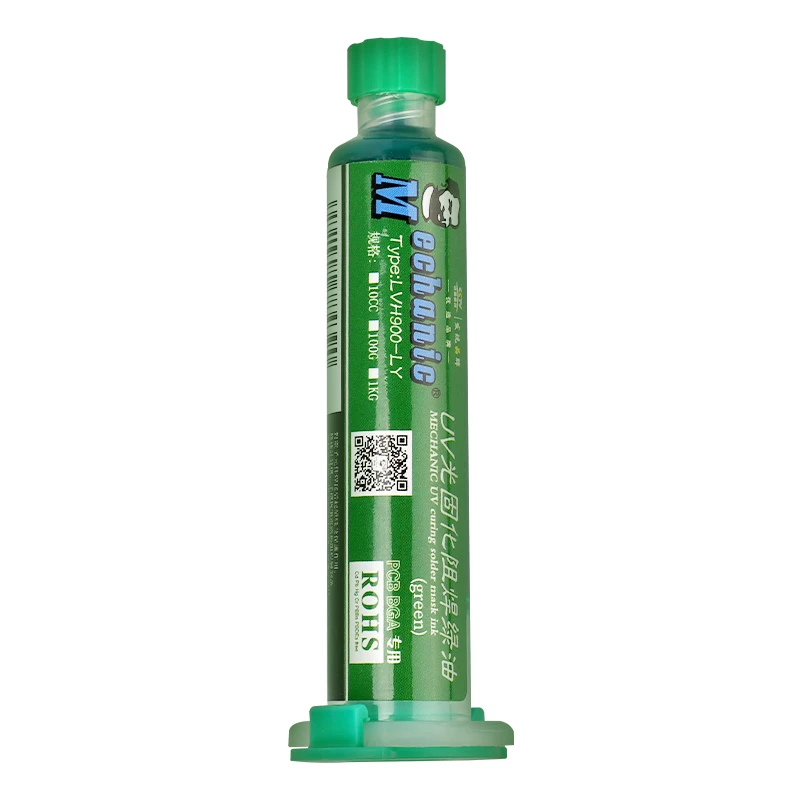MECHANIC LVH900-LY UV Curing Solder Mask Ink [Green] 10CC PCB Repair Oil