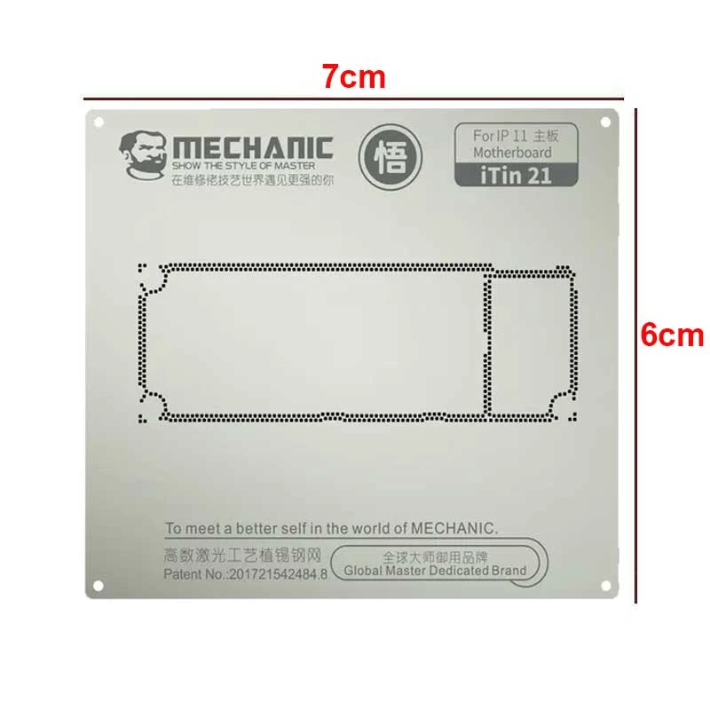 MECHANIC iTin21 IP 11 High-End BGA Steel Reballing Stencil for iPhone 11 Series Motherboard