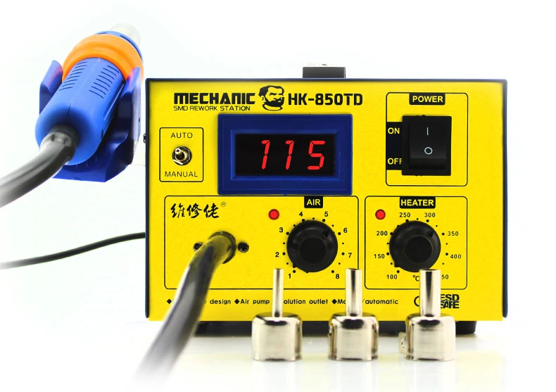 MECHANIC HK-850T Classic Analog SMD Hot Air Rework Station with Airflow Indicator