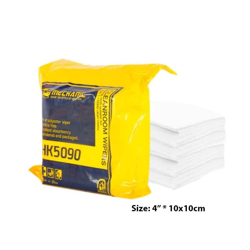 MECHANIC HK5090 9-Inch Non-Dust Cleanroom Cloth Wipes [100 Pieces/Pack]