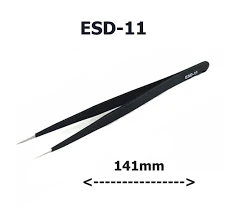 MECHANIC ESD-11 Precision Anti-Static Long Straight SMD Component Tweezers